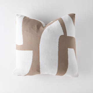 Ivory & stone abstract reversible cotton knit scatter cushion