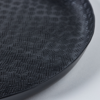 Round Black Powder Coated Aluminium Tray - Bihari