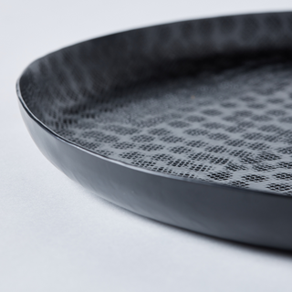 Round Black Powder Coated Aluminium Tray - Bihari