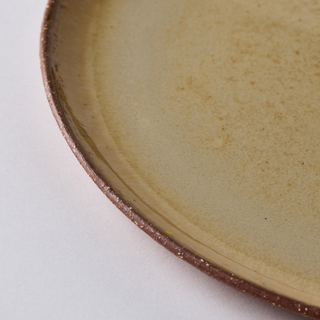 Round ceramic platter - earthy, soft honey