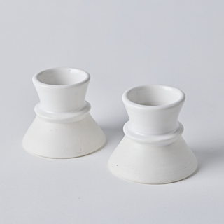 Matte White Egg Cup - Set of Two
