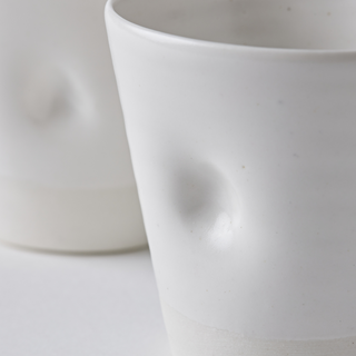 Matte White Glazed Espresso Cups - Set of 2