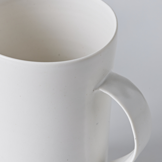 Set of Two Tall Mugs in Satin Matte White Finish