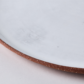 Round ceramic platter - natural vanilla