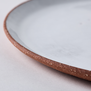 Round ceramic platter - natural vanilla