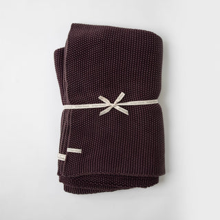 Aubergine Stonewash Cotton Throw - Turaco