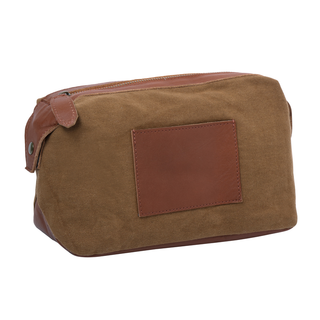 Verona Leather and Waxed Canvas Toiletry Bag