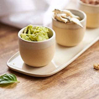 Ramekin Set with matching Contour Slider Tray in cream