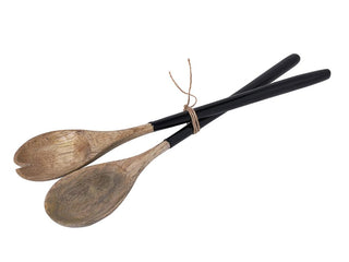 Jodhpur mango-wood servers - Black Enamel