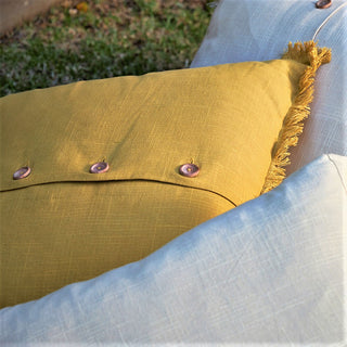 Fernando Textured Cotton Scatter Cushion, in Mustard