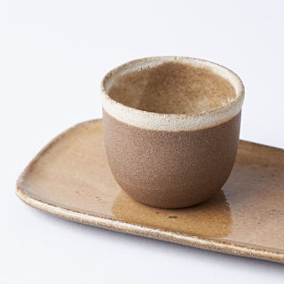 Ramekin Set with matching Contour Slider Tray in coffee