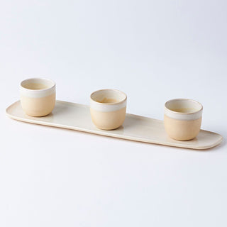 Ramekin Set with matching Contour Slider Tray in cream