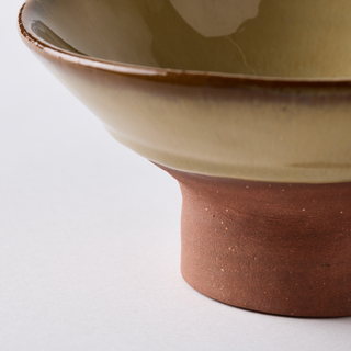 Mezze bowl on a base - honey gold bowl on terracotta base