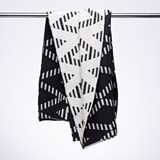 Trapezia Cotton Mono-Knit Reversible Throw in Monochrome