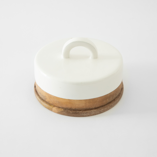 Bhima Wood and Enamel Butter Dish