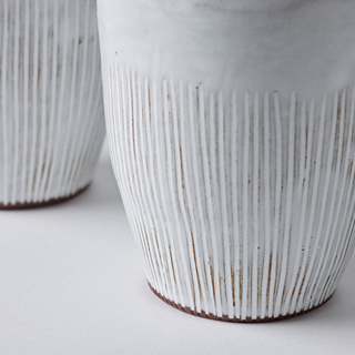 Ceramic Cups in White - Set of two