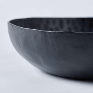 Round Textured Black Powder Coated Bowl - Karahi