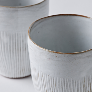 Ceramic Cups in White - Set of two