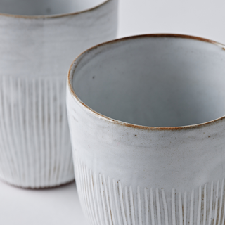 Ceramic Cups in White – set of two
