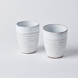 Set of Two Beeline Cups in White