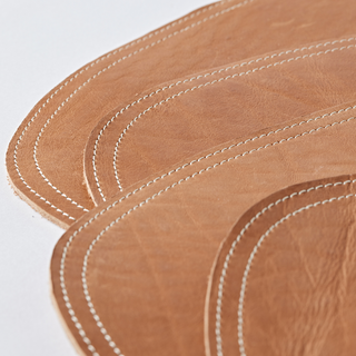 Leather Placemats in Dark Tan, Set of 4
