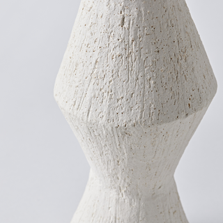 Unglazed Ceramic Tall Vase in Textured Ivory