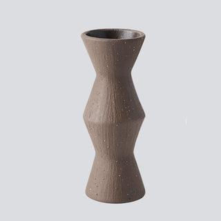 Unglazed Ceramic Tall Vase in Textured Charcoal