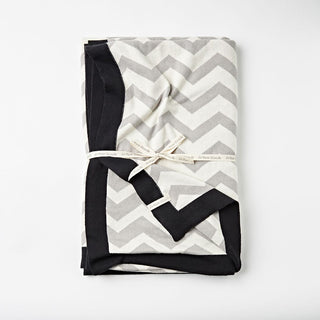 Flash Cotton Reversible Throw in Grey, Black and Cream