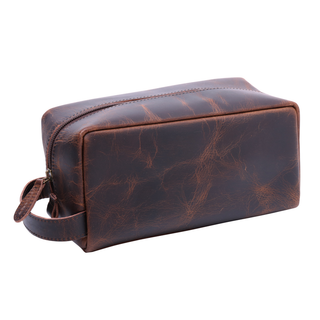Misano Distressed Leather Toiletry Bag