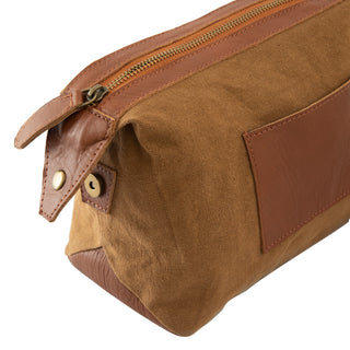 Verona Leather and Waxed Canvas Toiletry Bag