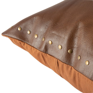 Firenze Brass-studded Leather Scatter Cushion