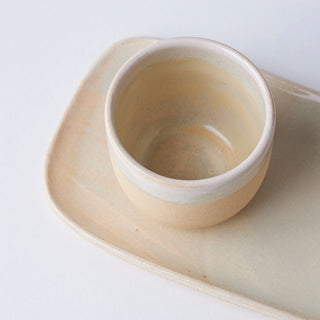 Ramekin Set with matching Contour Slider Tray in cream