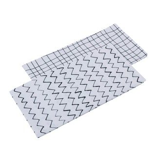 Monochrome Grids ‘n Peaks Kitchen Towel Set