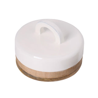 Bhima Wood and Enamel Butter Dish
