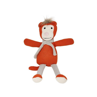 Cheeky Monkey Cotton Knit Stuffie in Mandarin Orange