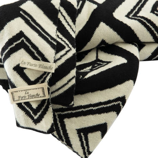 Maze Cotton Mono-Knit Reversible Throw in Monochrome