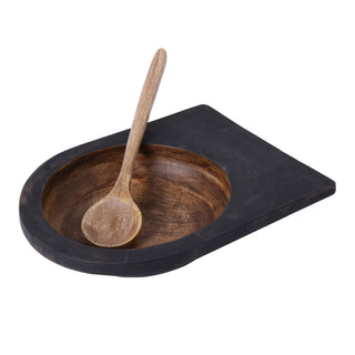 Godavari Wooden Serving Bowl with Wooden Spoon