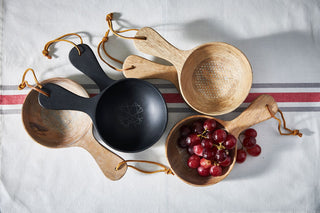 Bengali Wooden Snack Bowl in Black Finish